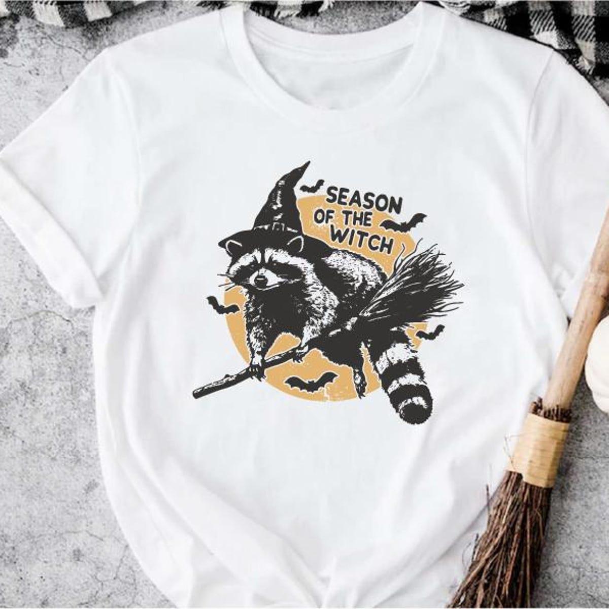 Season Of The Witch Halloween Raccoon Shirt 5