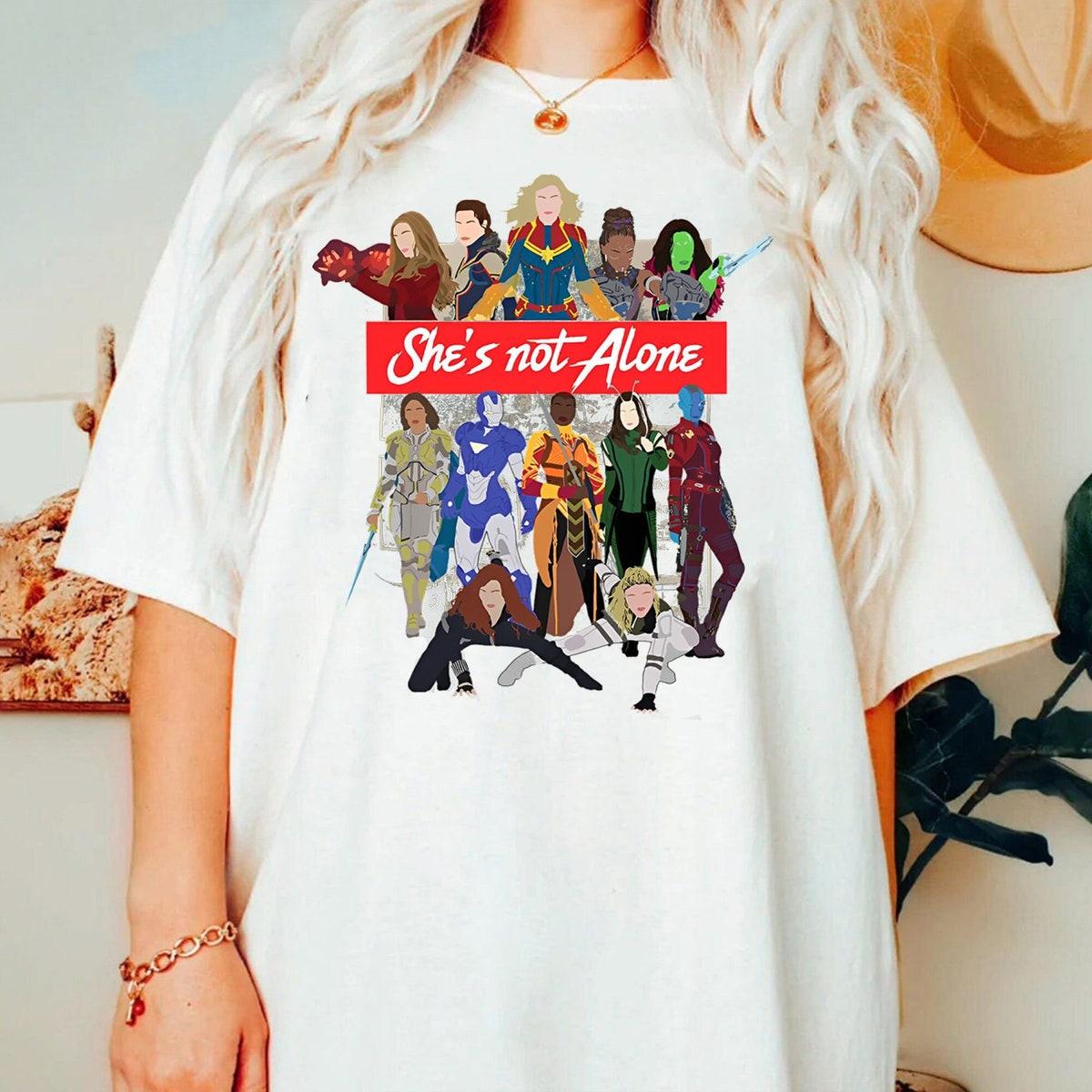 She Is Not Alone Marvel Avengers Girls Shirt 2