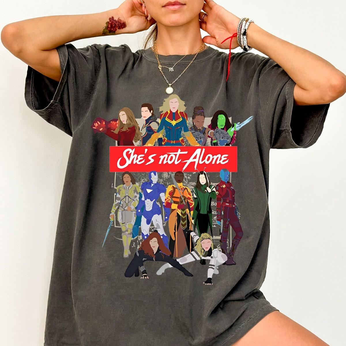 She Is Not Alone Marvel Avengers Girls Shirt 3