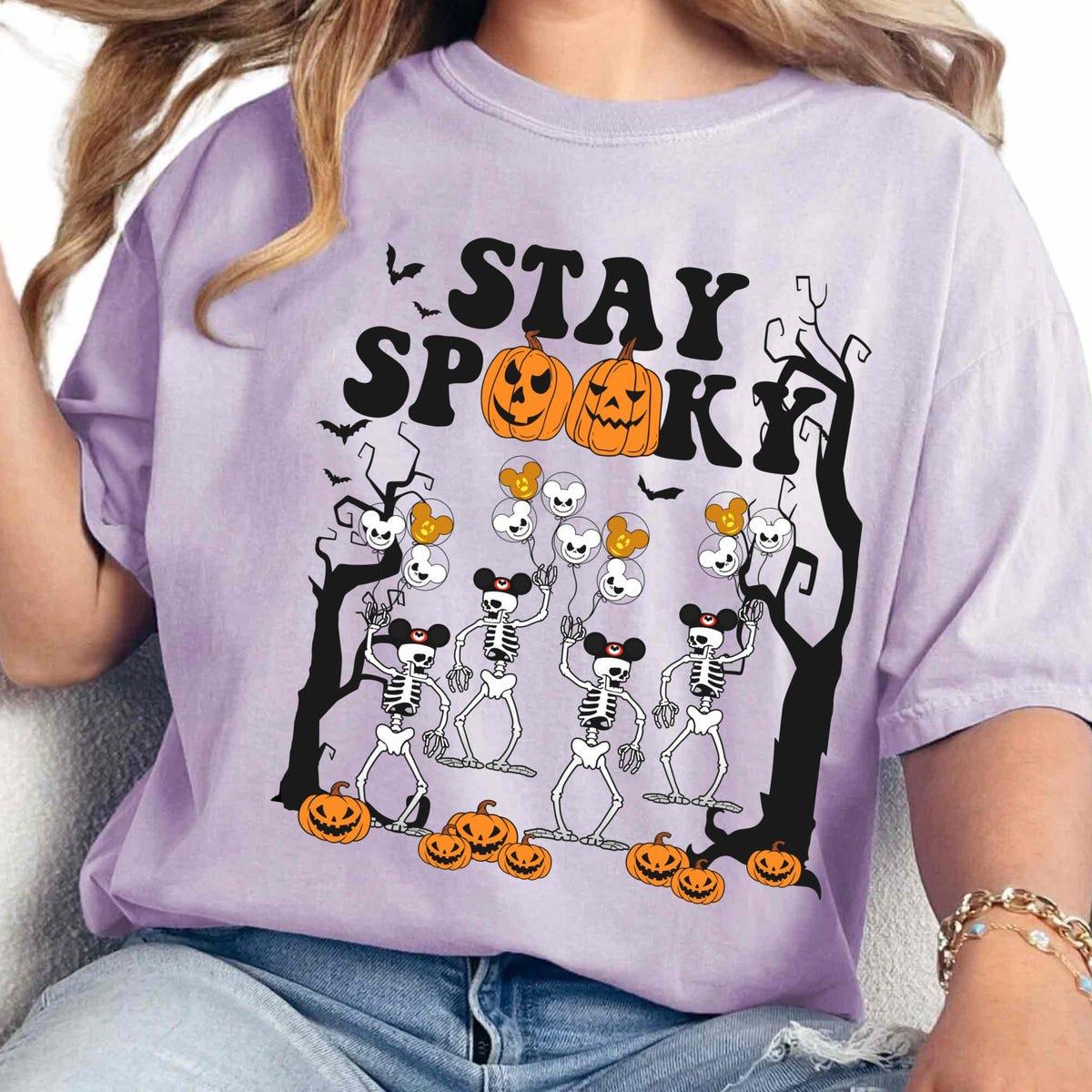 Silly Symphony Collection The Skeleton Dance Mickey Balloon Pumpkin Shirt 4