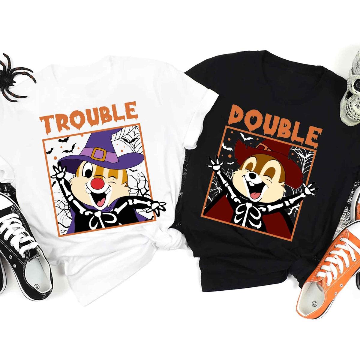 Skeleton Double Trouble Chip N Dale Halloween Shirt 3