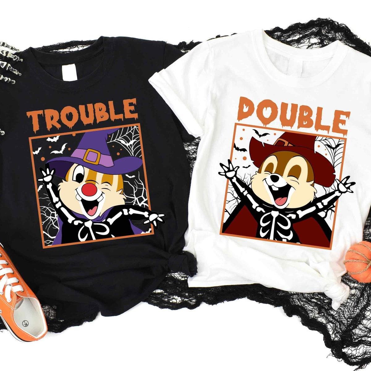 Skeleton Double Trouble Chip N Dale Halloween Shirt 4