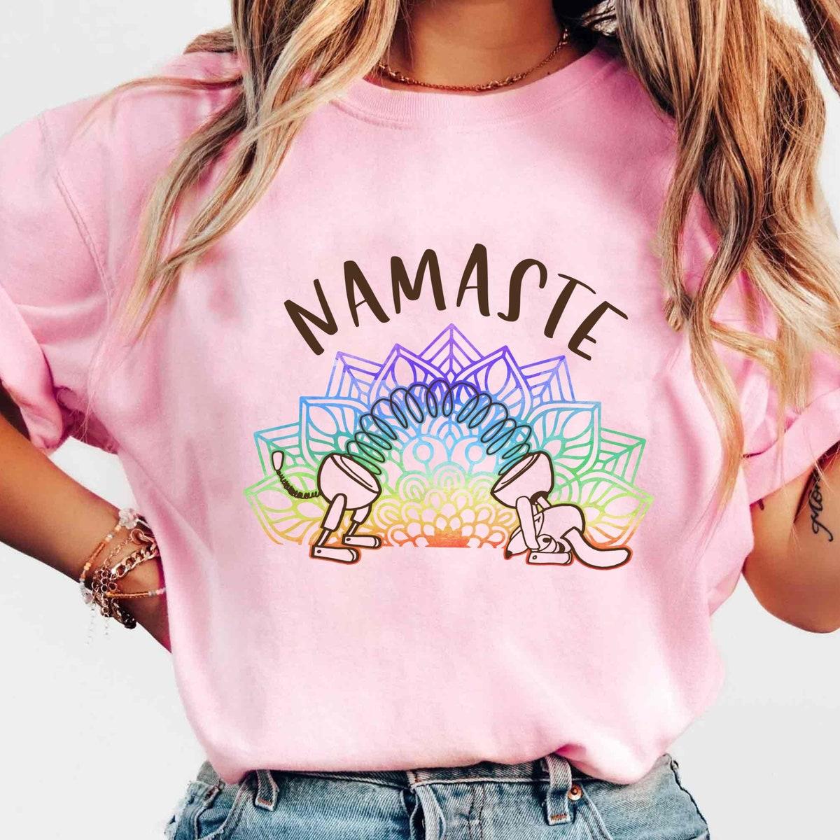 Slinky Dog Namaste Yoga Pose Mandala Circle Shirt 2