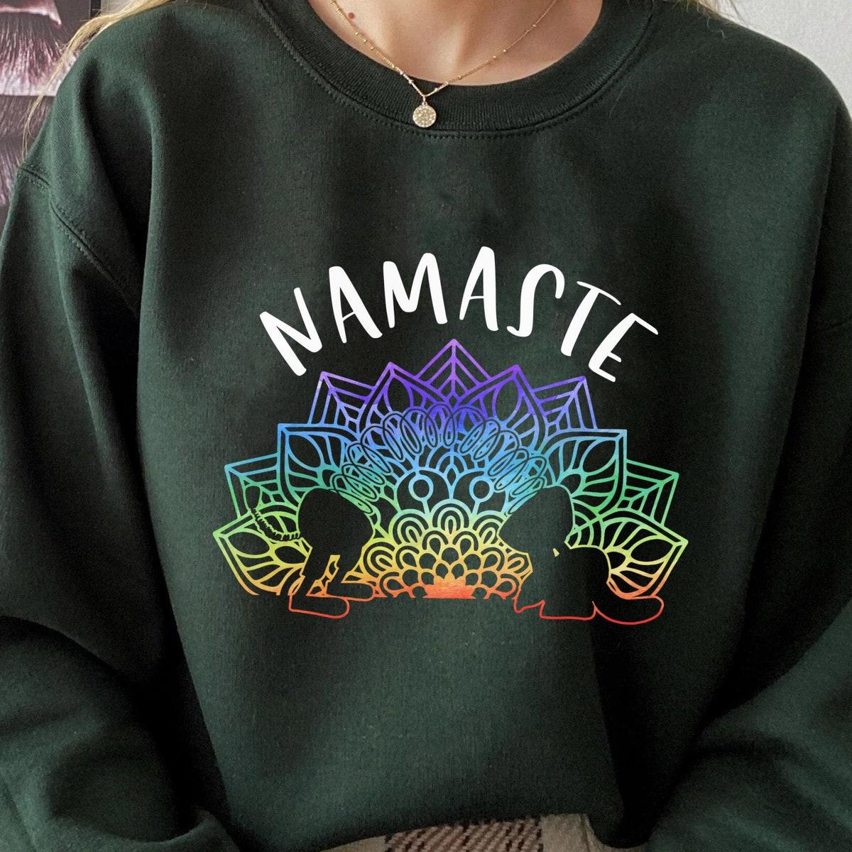 Slinky Dog Namaste Yoga Pose Mandala Circle Shirt 6