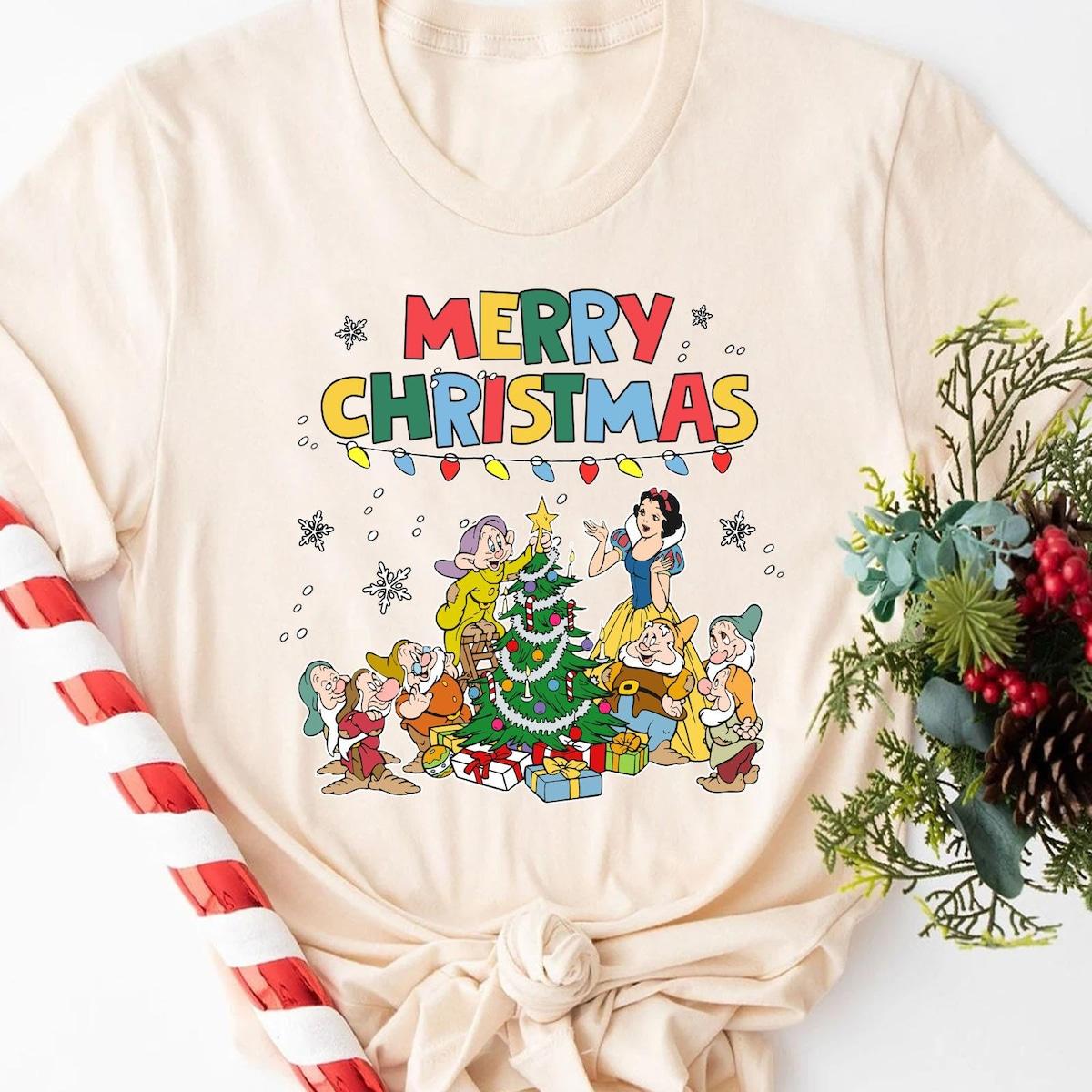 Snow White And Seven Dwarfs Merry Christmas Shirt 3