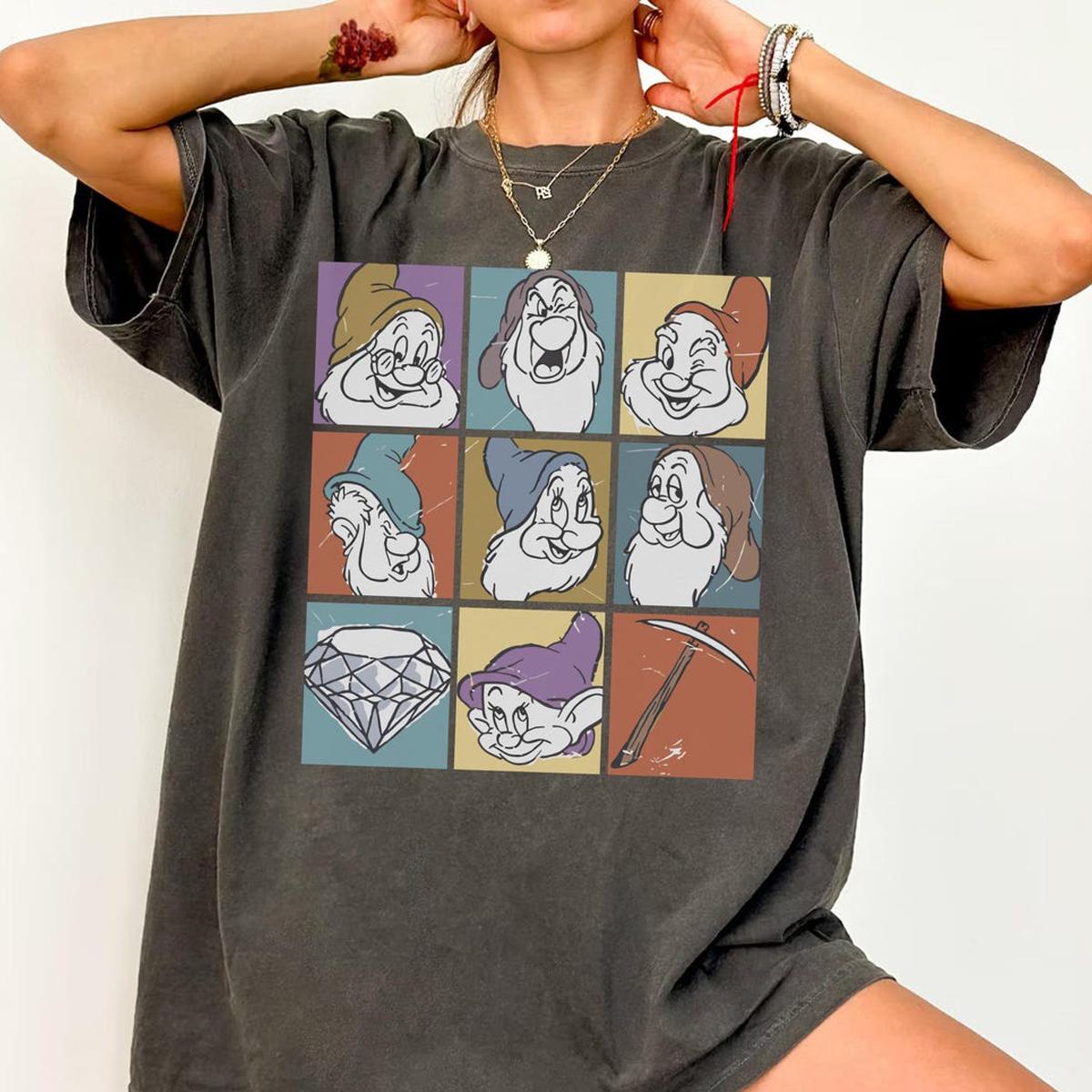 Snow White And The Seven Dwarfs Miners Portraits Graphic Shirt 4