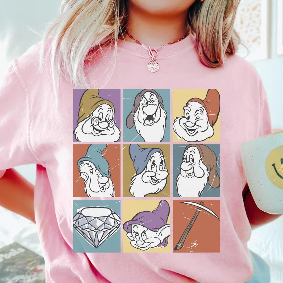 Snow White And The Seven Dwarfs Miners Portraits Graphic Shirt 5