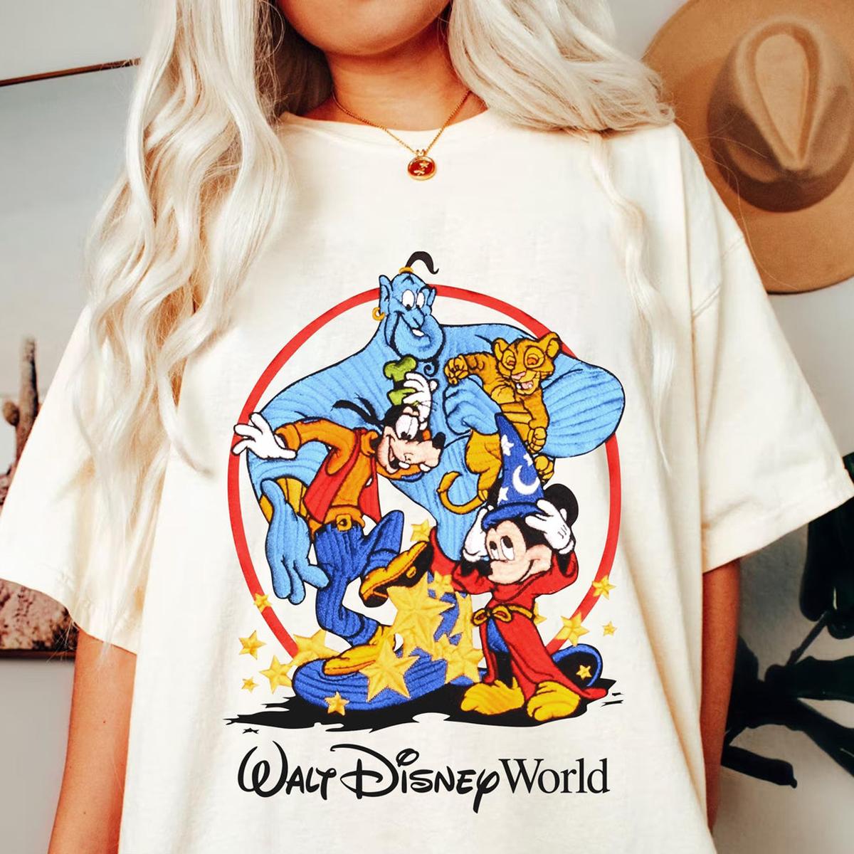 Sorcerer Mickey Goofy Genie Simba Shirt 1