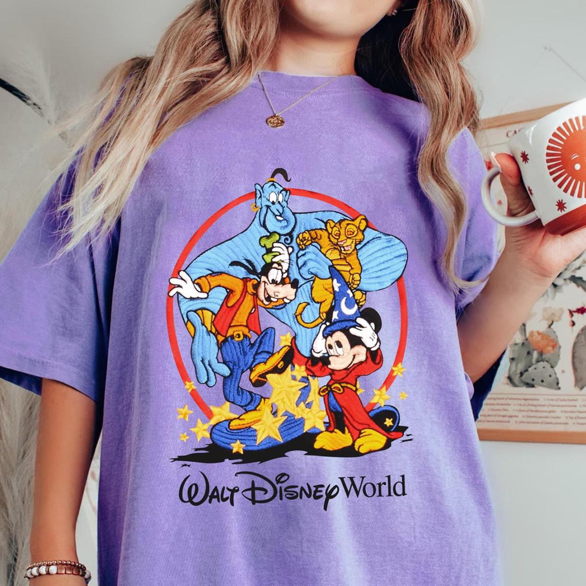 Sorcerer Mickey Goofy Genie Simba Shirt 4