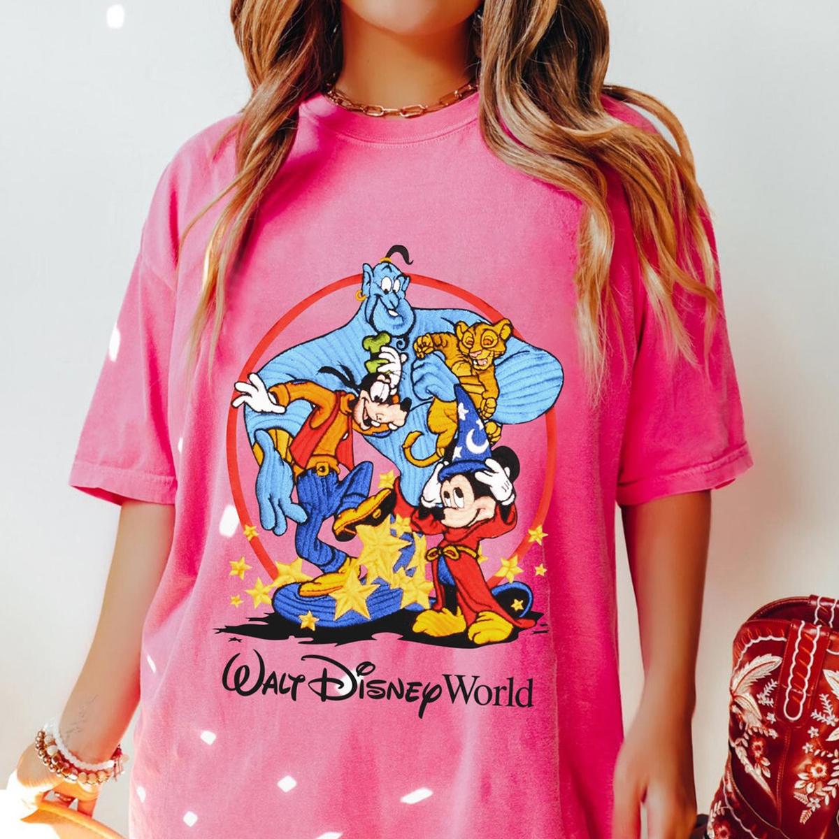 Sorcerer Mickey Goofy Genie Simba Shirt 5