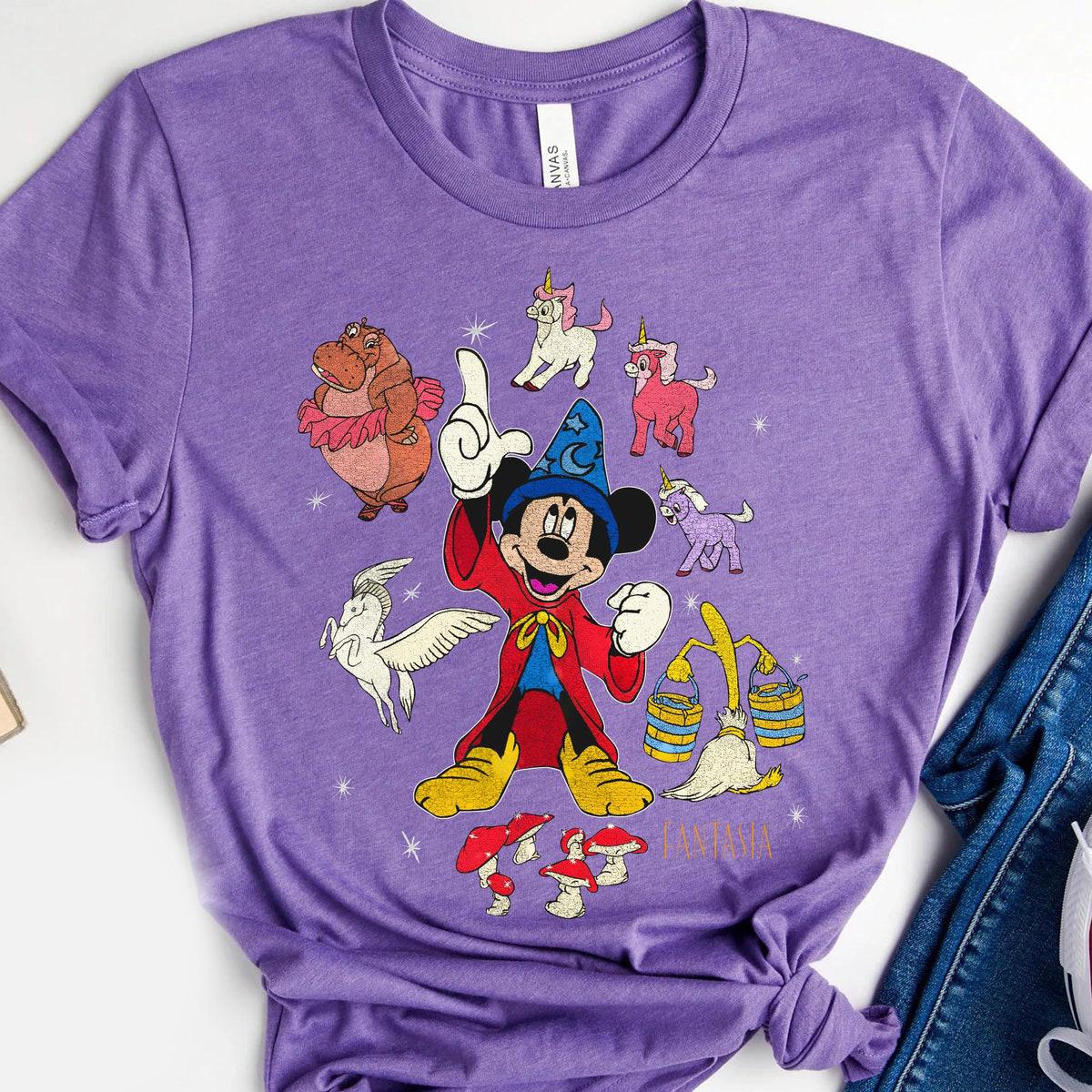 Sorcerer Mickey Mouse Pegasus Mushroom Broom Hippo Shirt 2