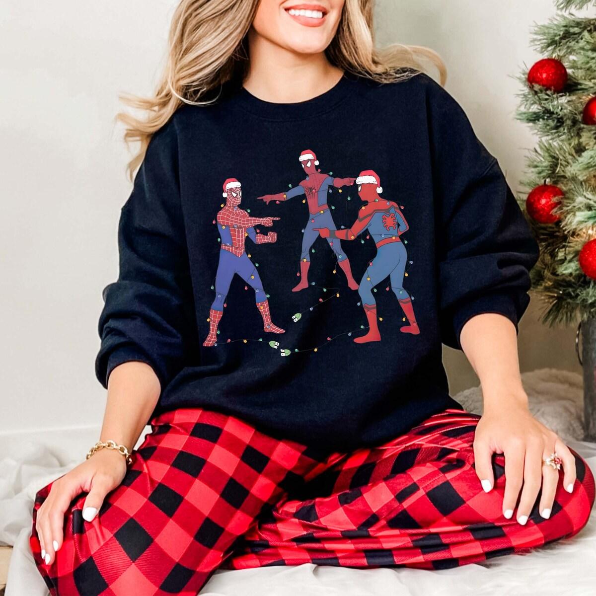 Spiderman Christmas Marvel Three Spidermen X mas Shirt 5