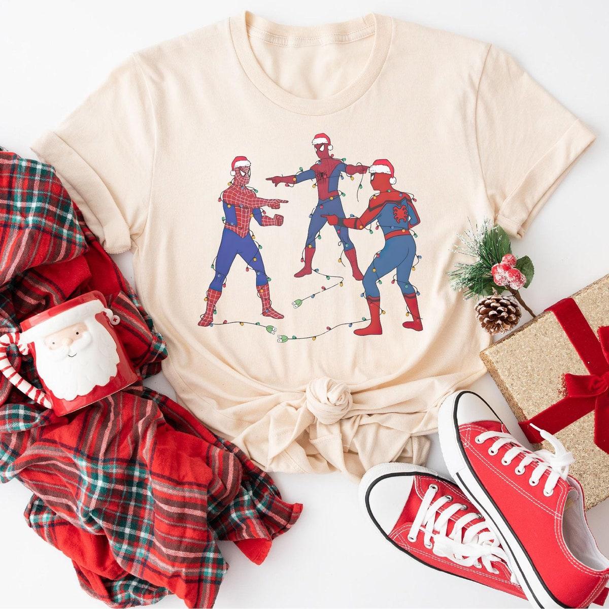 Spiderman Christmas Marvel Three Spidermen X mas Shirt 5