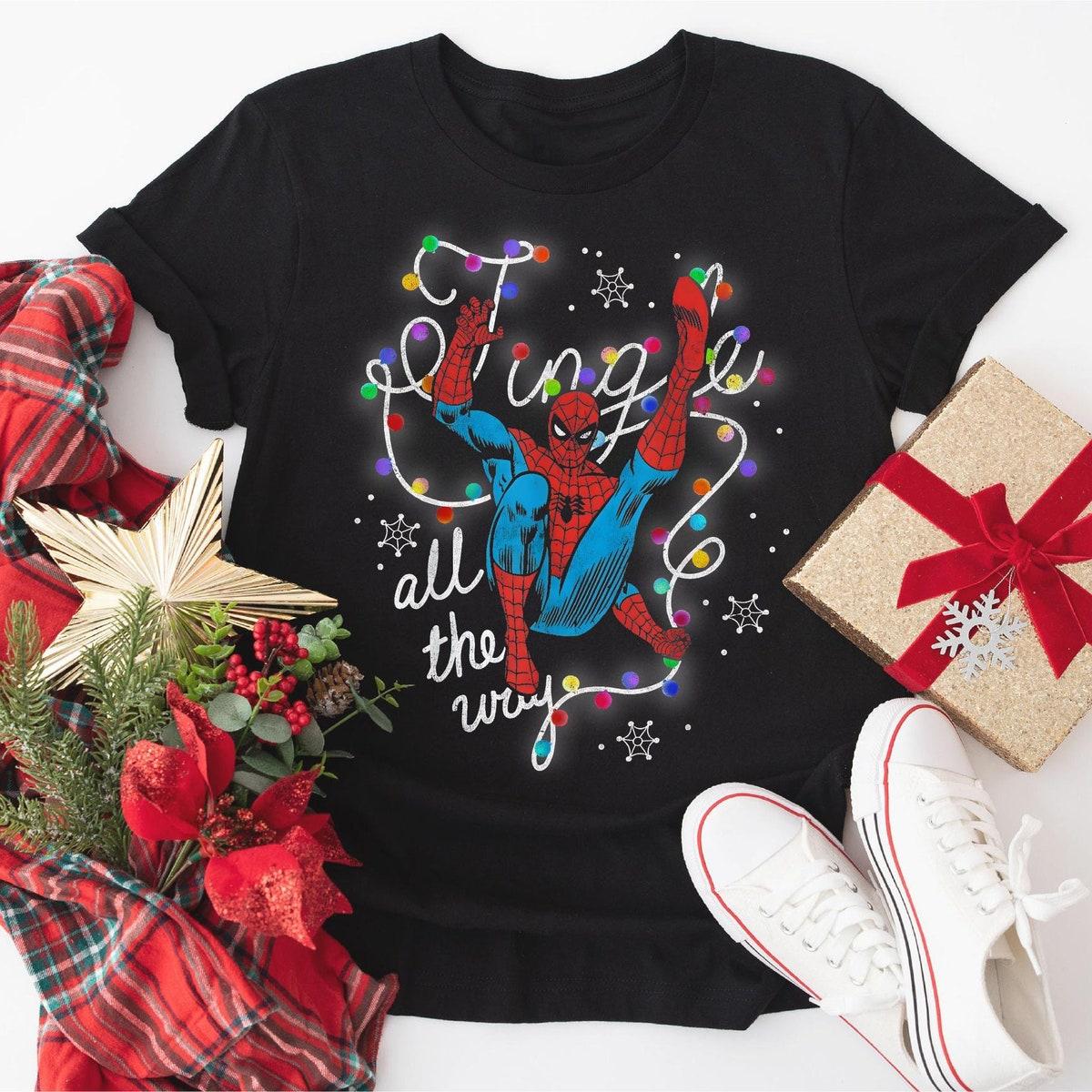 Spiderman Jingle All The Way Christmas Marvel Spidermen X mas Shirt 1