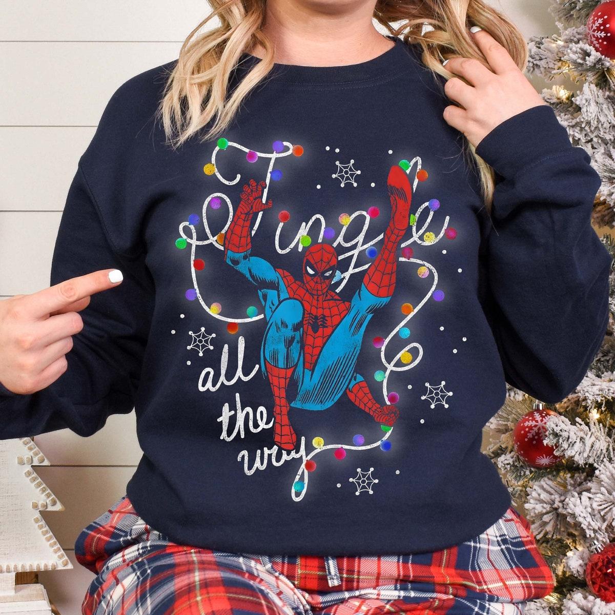 Spiderman Jingle All The Way Christmas Marvel Spidermen X mas Shirt 3