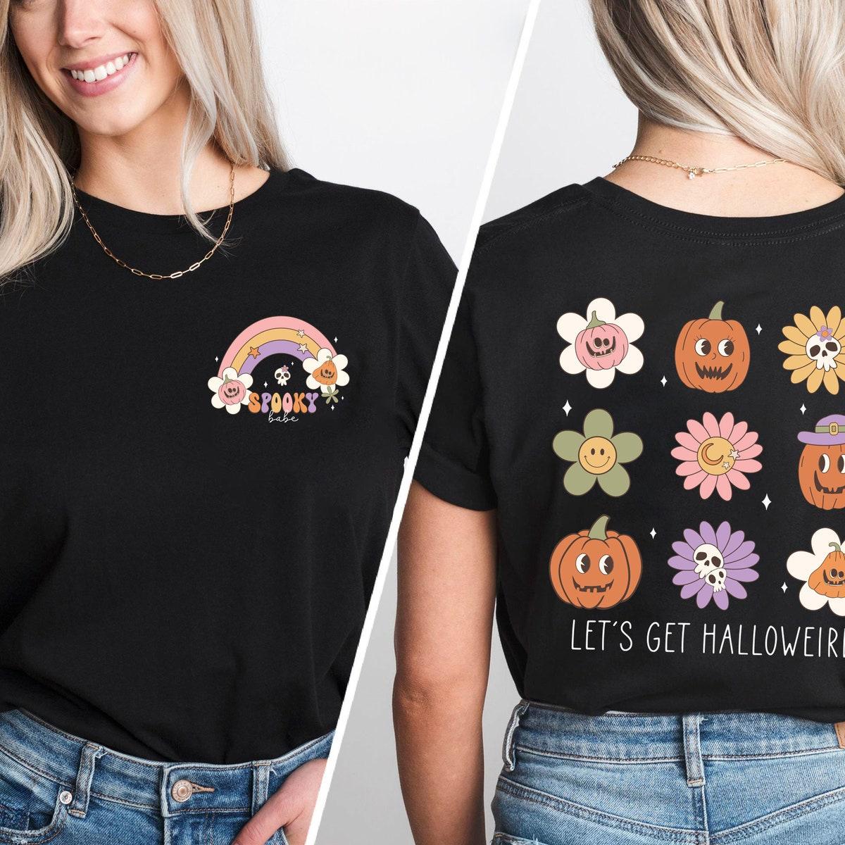 Spooky Babe Halloween Let's Get Halloweird Shirt 4