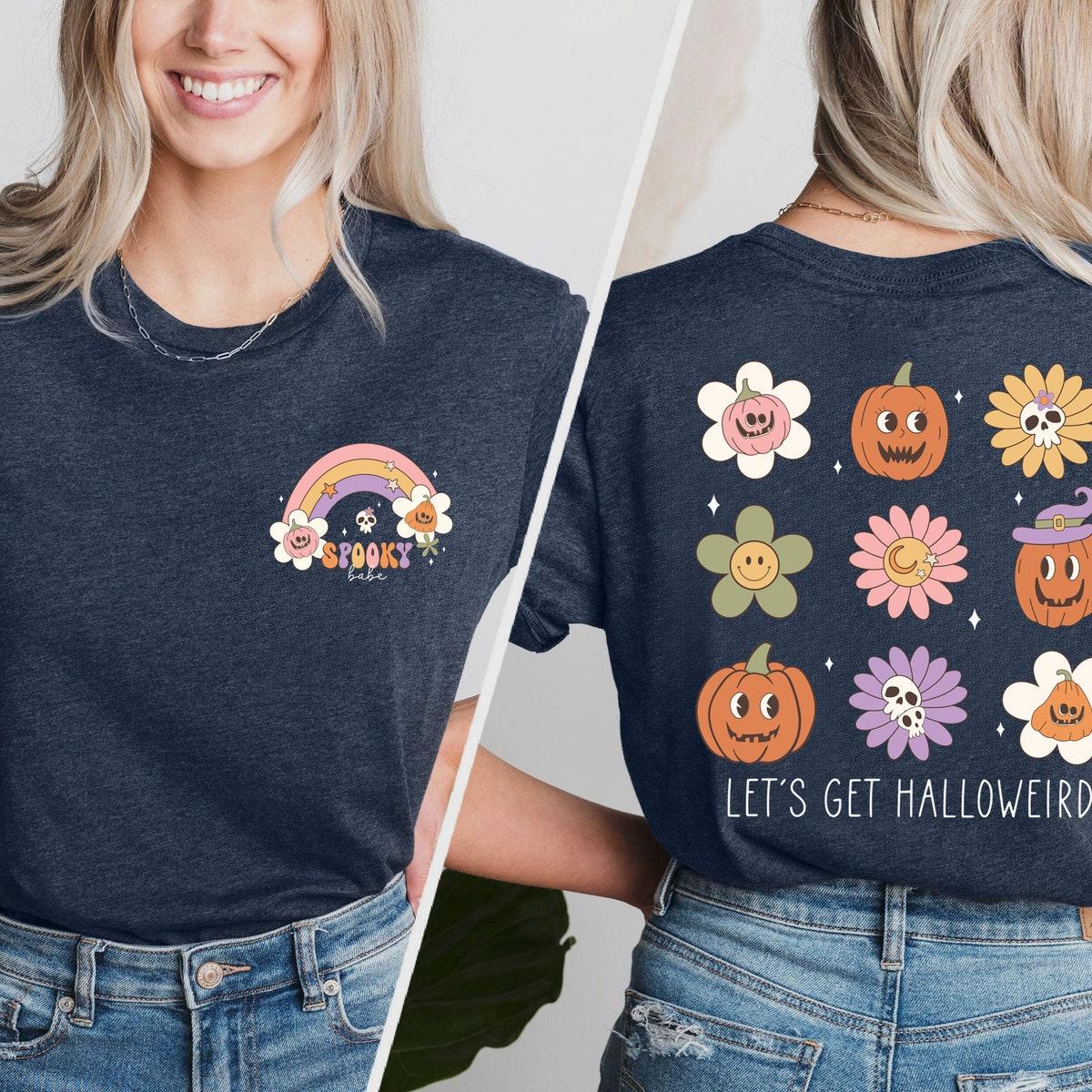 Spooky Babe Halloween Let's Get Halloweird Shirt 5