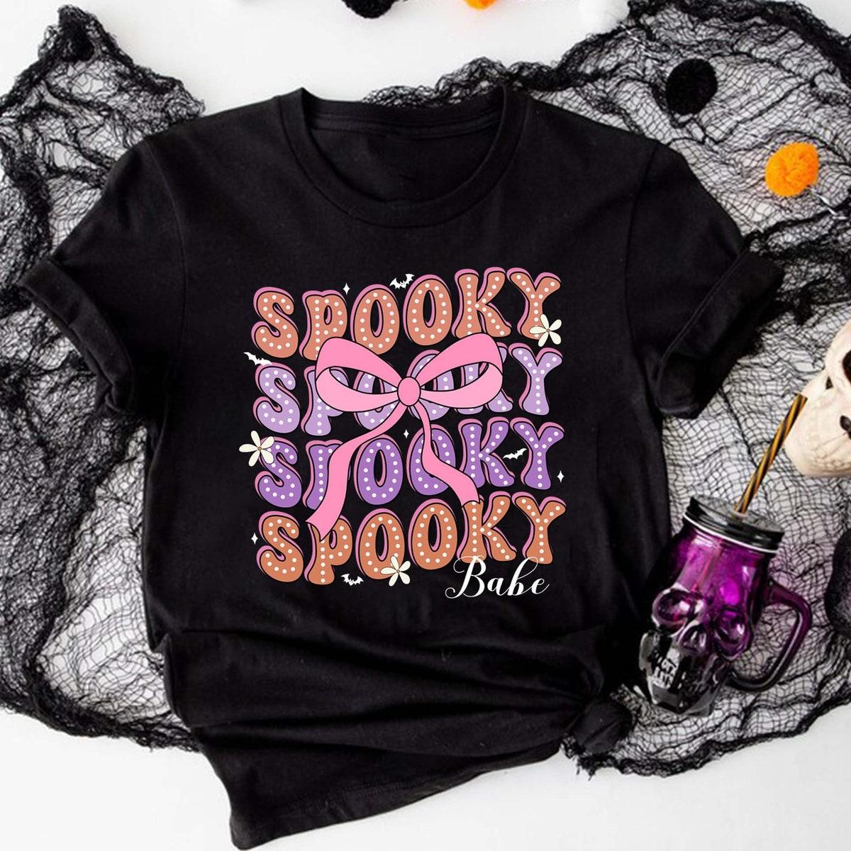 Spooky Babe Halloween Spooky Bow Shirt 1