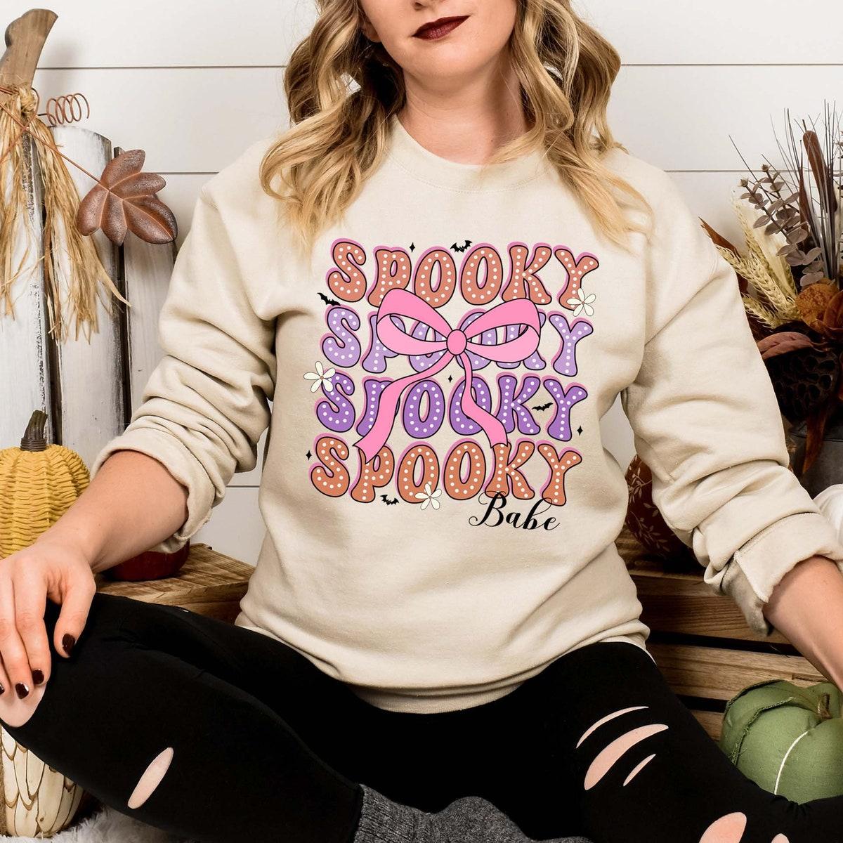 Spooky Babe Halloween Spooky Bow Shirt 4