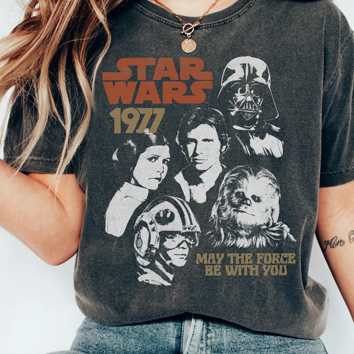 Star Wars Characters Group 1977 Portrait Collage Shirt 1