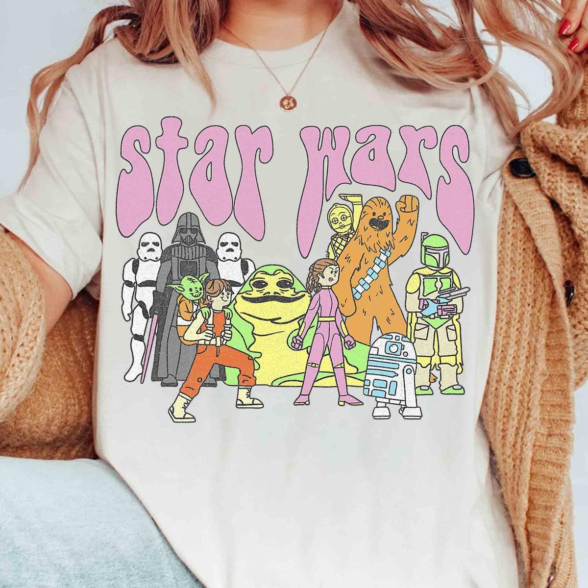 Star Wars Characters Group Psychedelic Group Poster Shirt 1