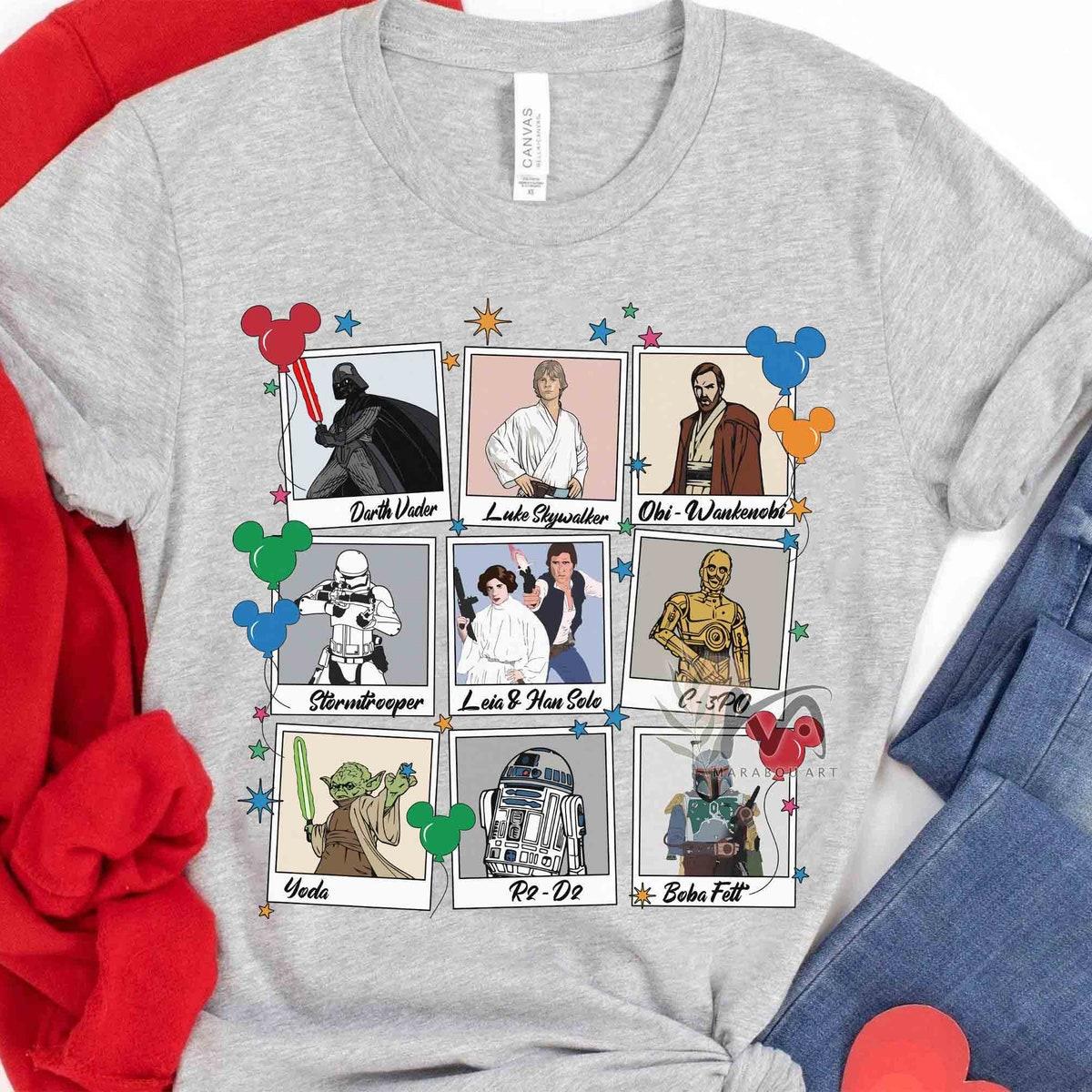 Star Wars Characters Photos Mickey Balloons Shirt 3