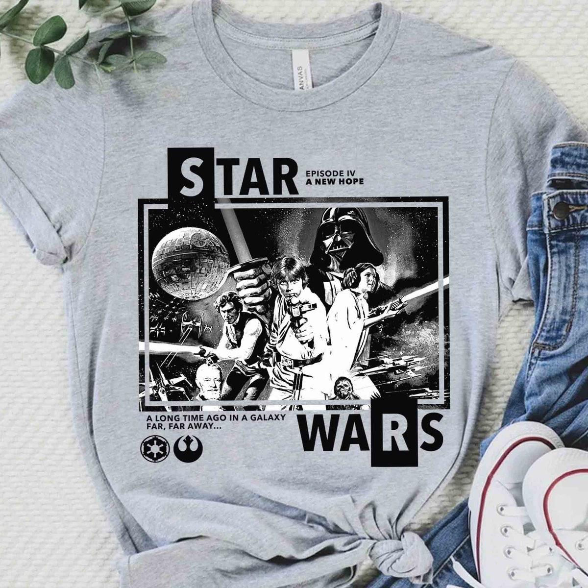 Star Wars Characters Vader Luke A New Hope Poster Shirt 2