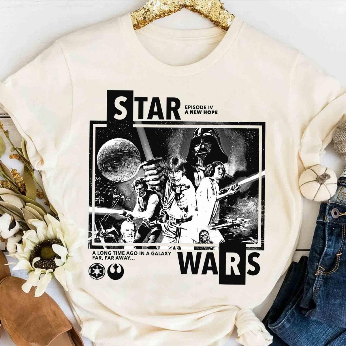 Star Wars Characters Vader Luke A New Hope Poster Shirt 3