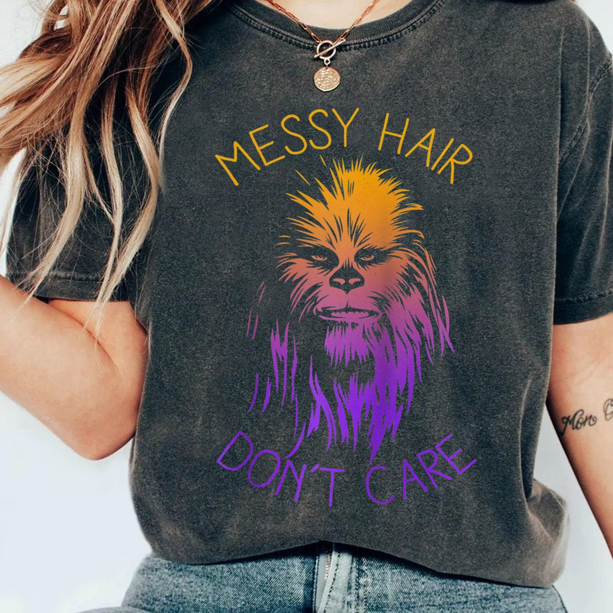 Star Wars Chewie Chewbacca Messy Hair Don't Care Raglan Shirt 1