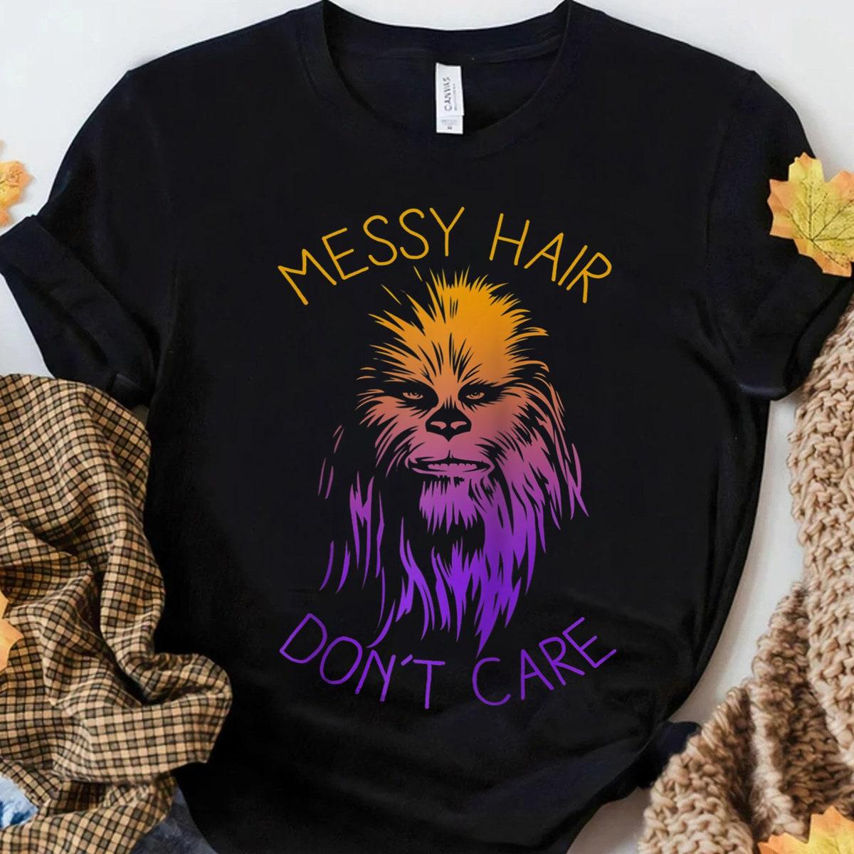 Star Wars Chewie Chewbacca Messy Hair Don't Care Raglan Shirt 2