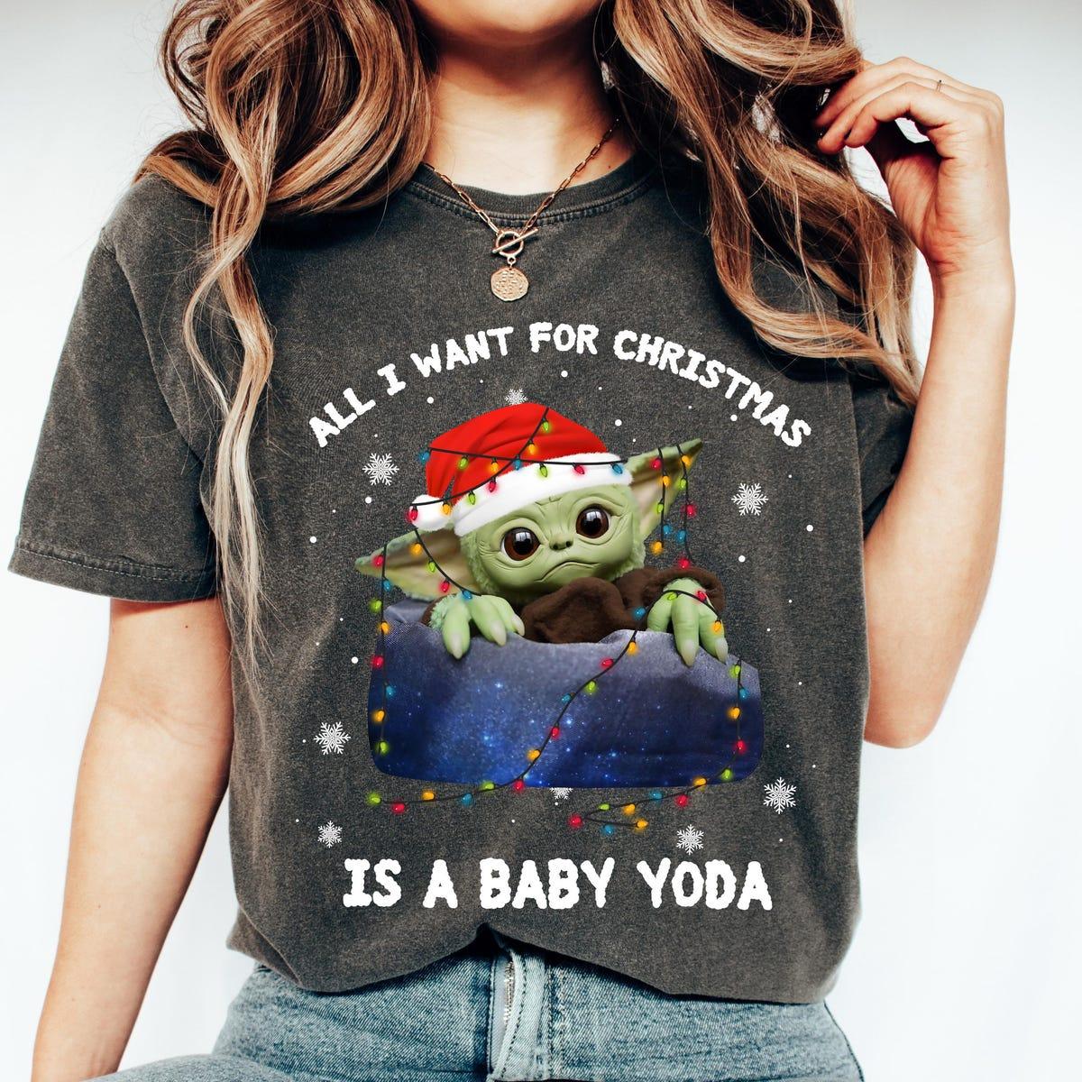 Star Wars Christmas Santa Baby Yoda All I Want For Christmas Shirt 2