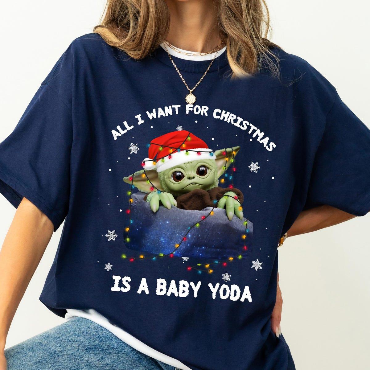 Star Wars Christmas Santa Baby Yoda All I Want For Christmas Shirt 3