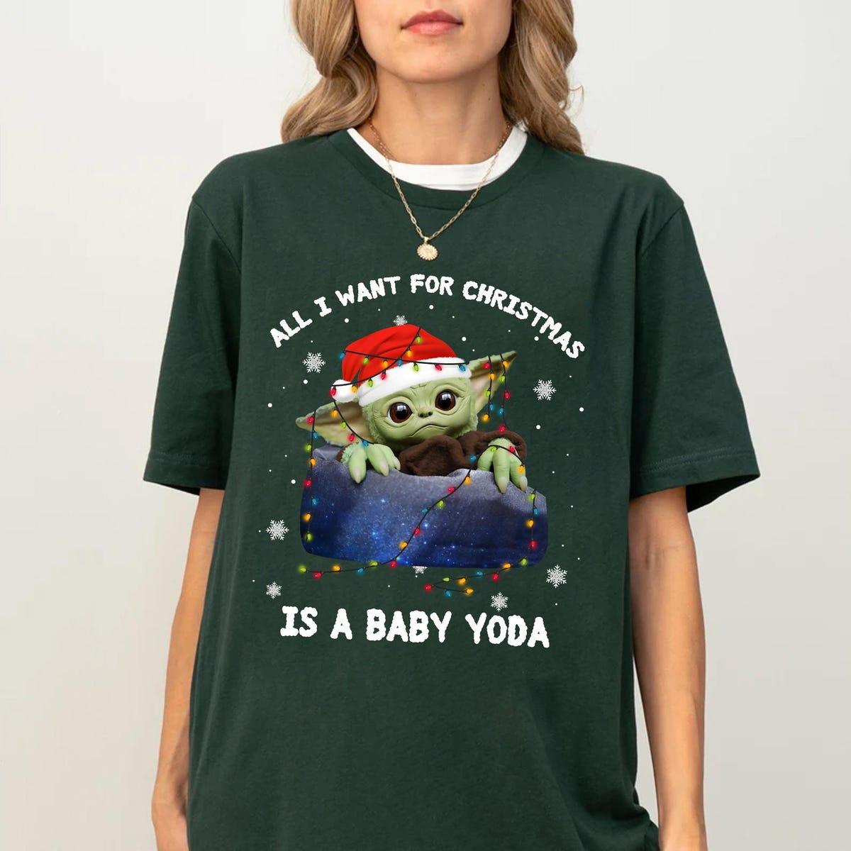 Star Wars Christmas Santa Baby Yoda All I Want For Christmas Shirt 4