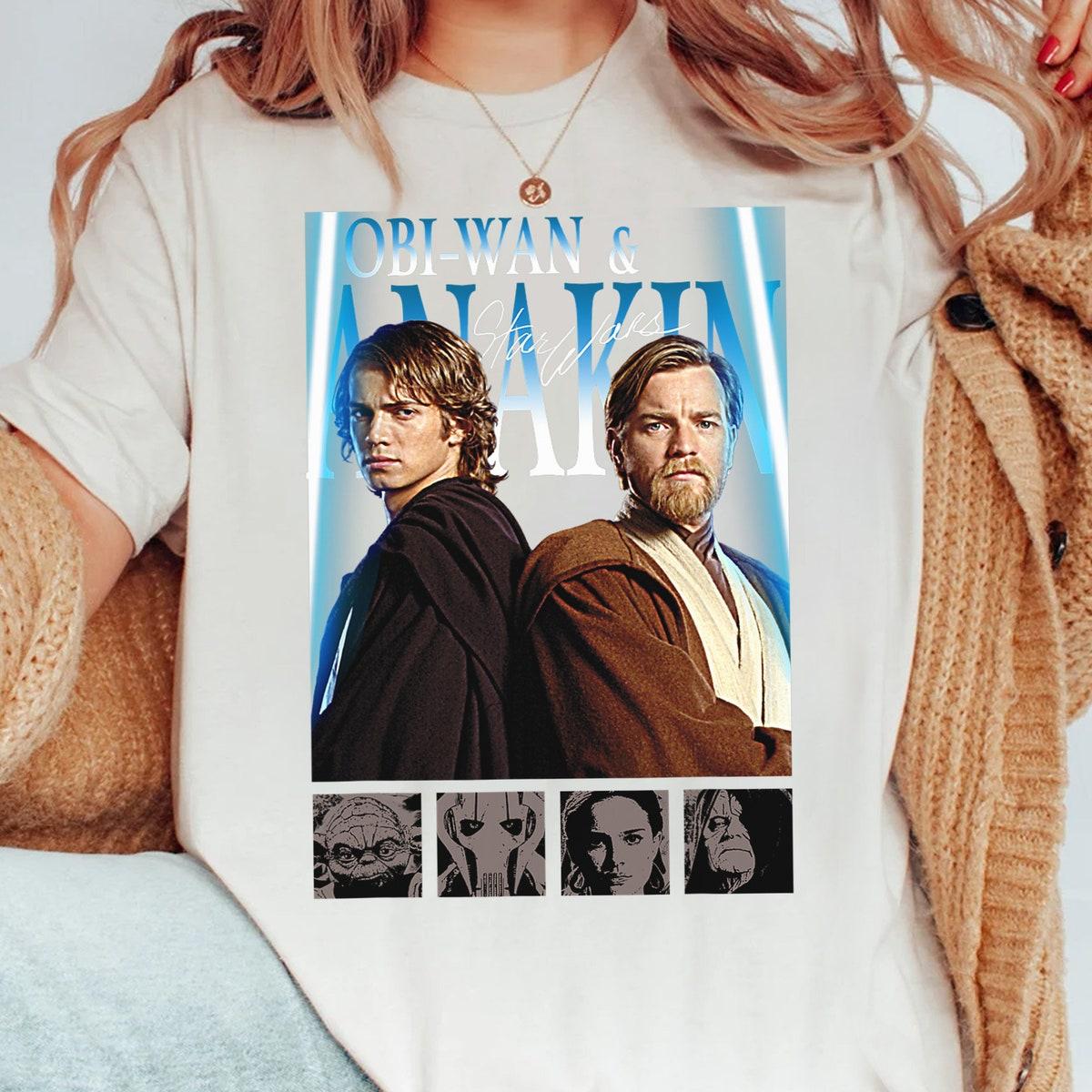 Star Wars Classic Obi wan Anakin Skywalker Lightsaber Group Shot Shirt 1