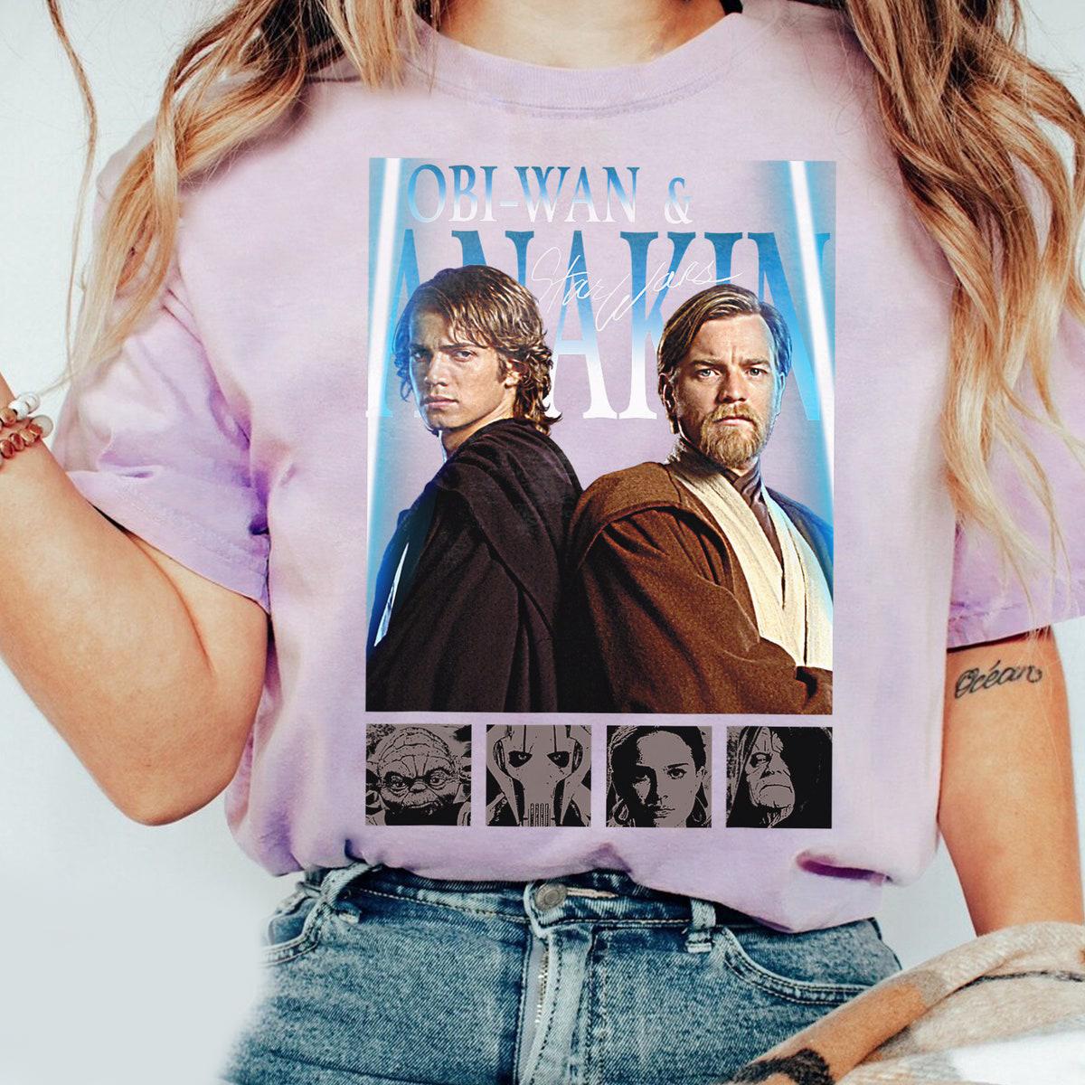 Star Wars Classic Obi wan Anakin Skywalker Lightsaber Group Shot Shirt 2