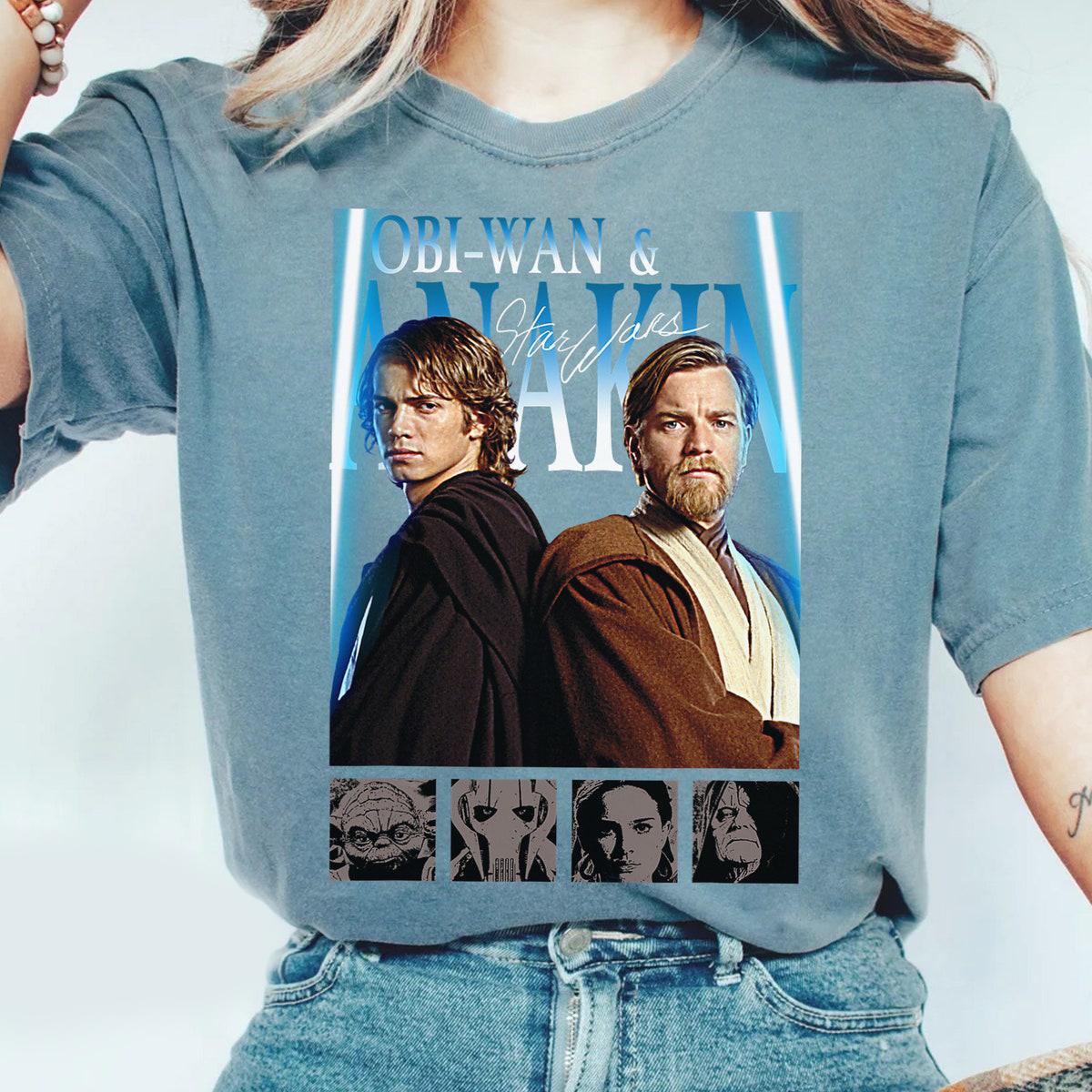 Star Wars Classic Obi wan Anakin Skywalker Lightsaber Group Shot Shirt 3