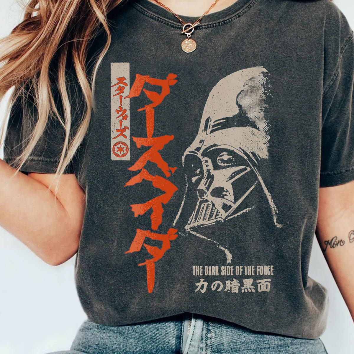 Star Wars Darth Vader The Dark Side Of The Force Kanji Shirt 1