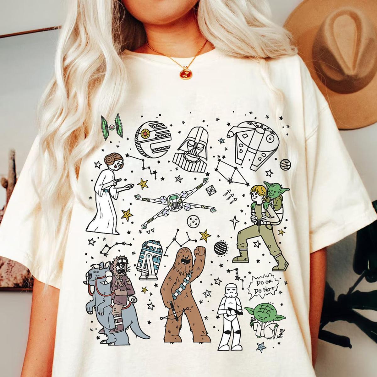 Star Wars Group Shot Constellation Doodles Shirt 1