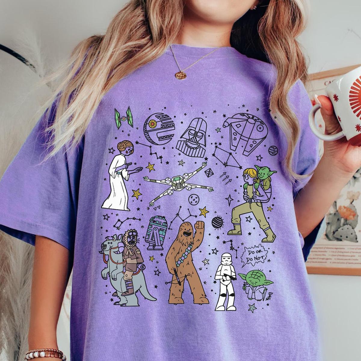 Star Wars Group Shot Constellation Doodles Shirt 4