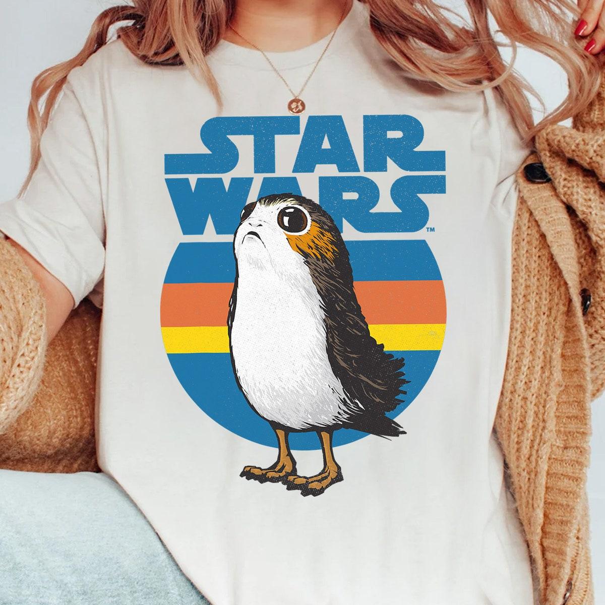 Star Wars Last Jedi Porg Stripes Logo Graphic Shirt 1