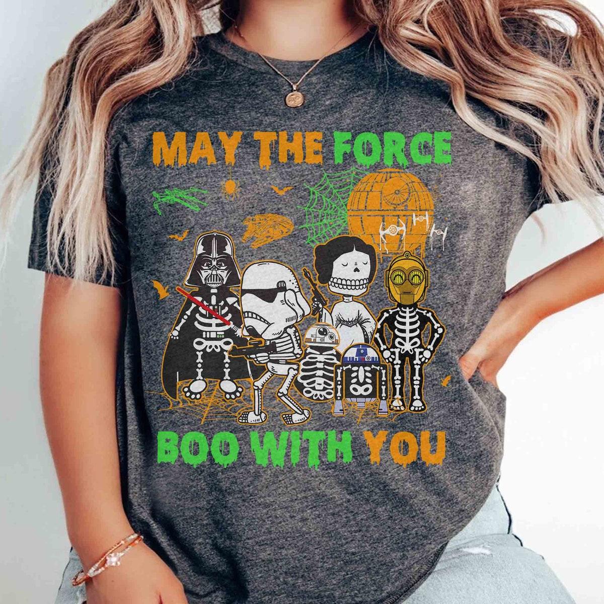 Star Wars May The Force Boo With You Skeleton Halloween Shirt 1