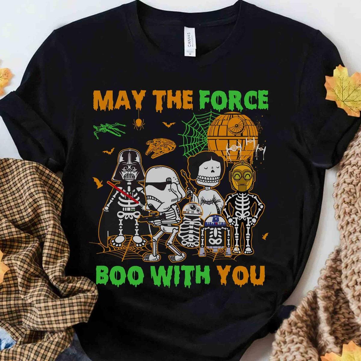 Star Wars May The Force Boo With You Skeleton Halloween Shirt 2