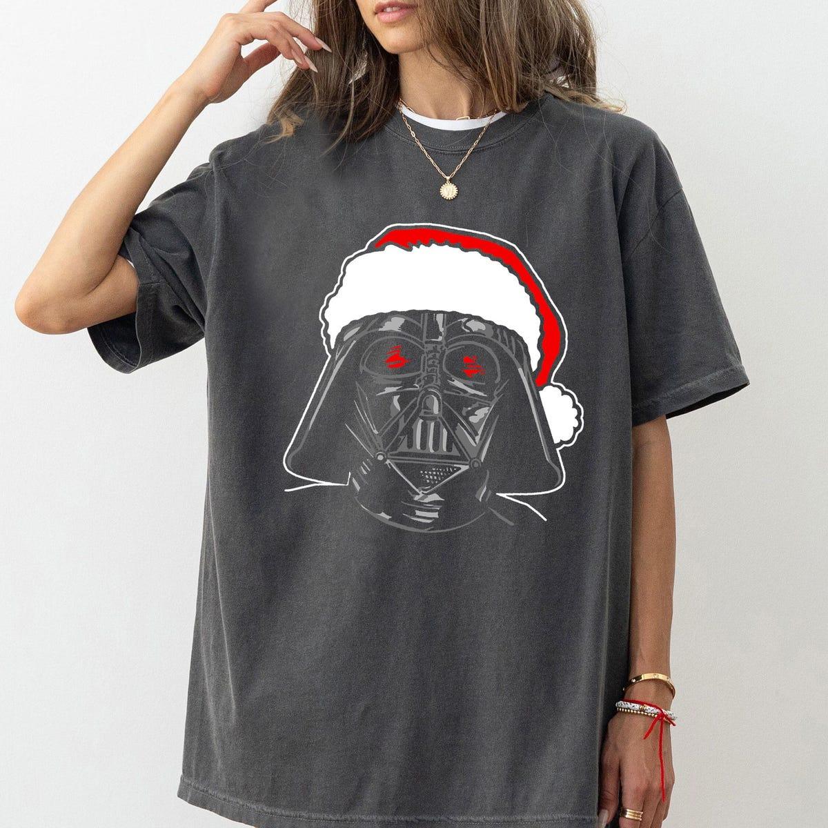 Star Wars Santa Darth Vader Sketch Christmas Graphic Shirt 1