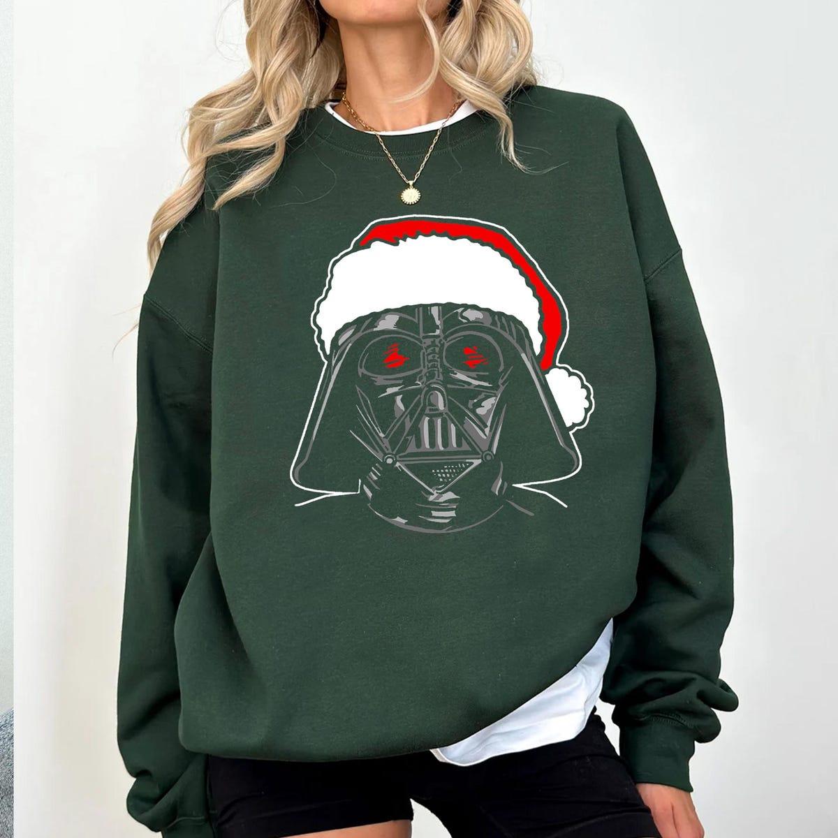 Star Wars Santa Darth Vader Sketch Christmas Graphic Shirt 3