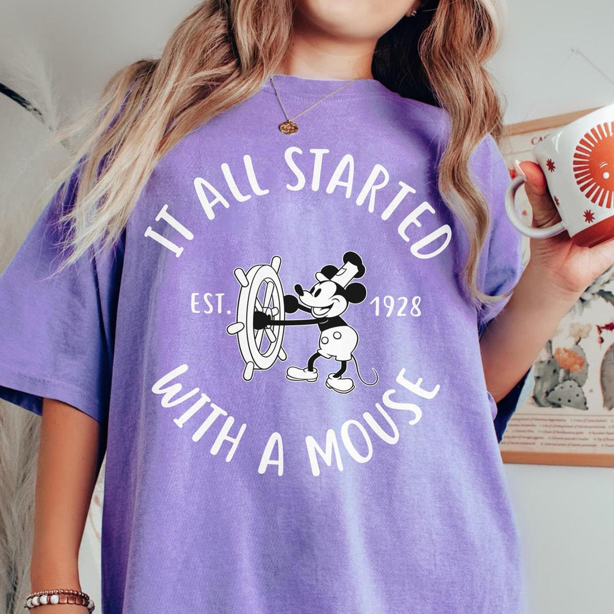 Steamboat Willie Eat 1928 Mickey Mouse It All Started With A Mouse Shirt 3