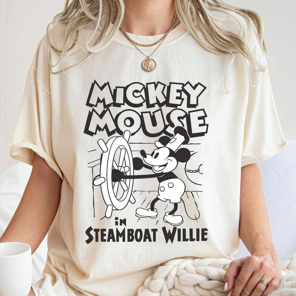 Steamboat Willie Mickey Mouse Steering Boat Shirt 1