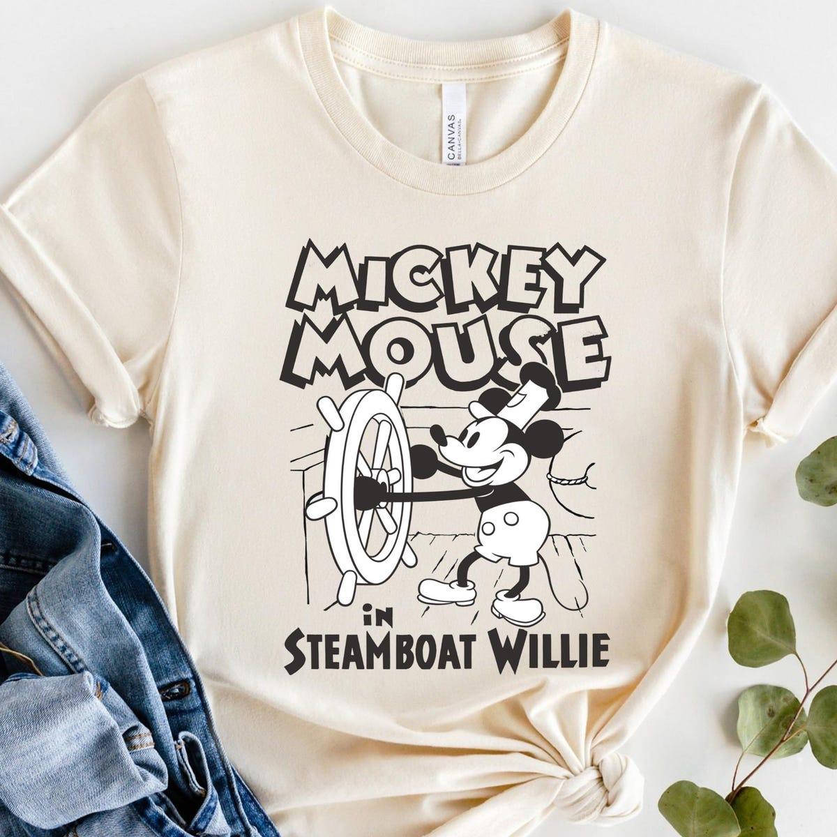 Steamboat Willie Mickey Mouse Steering Boat Shirt 3