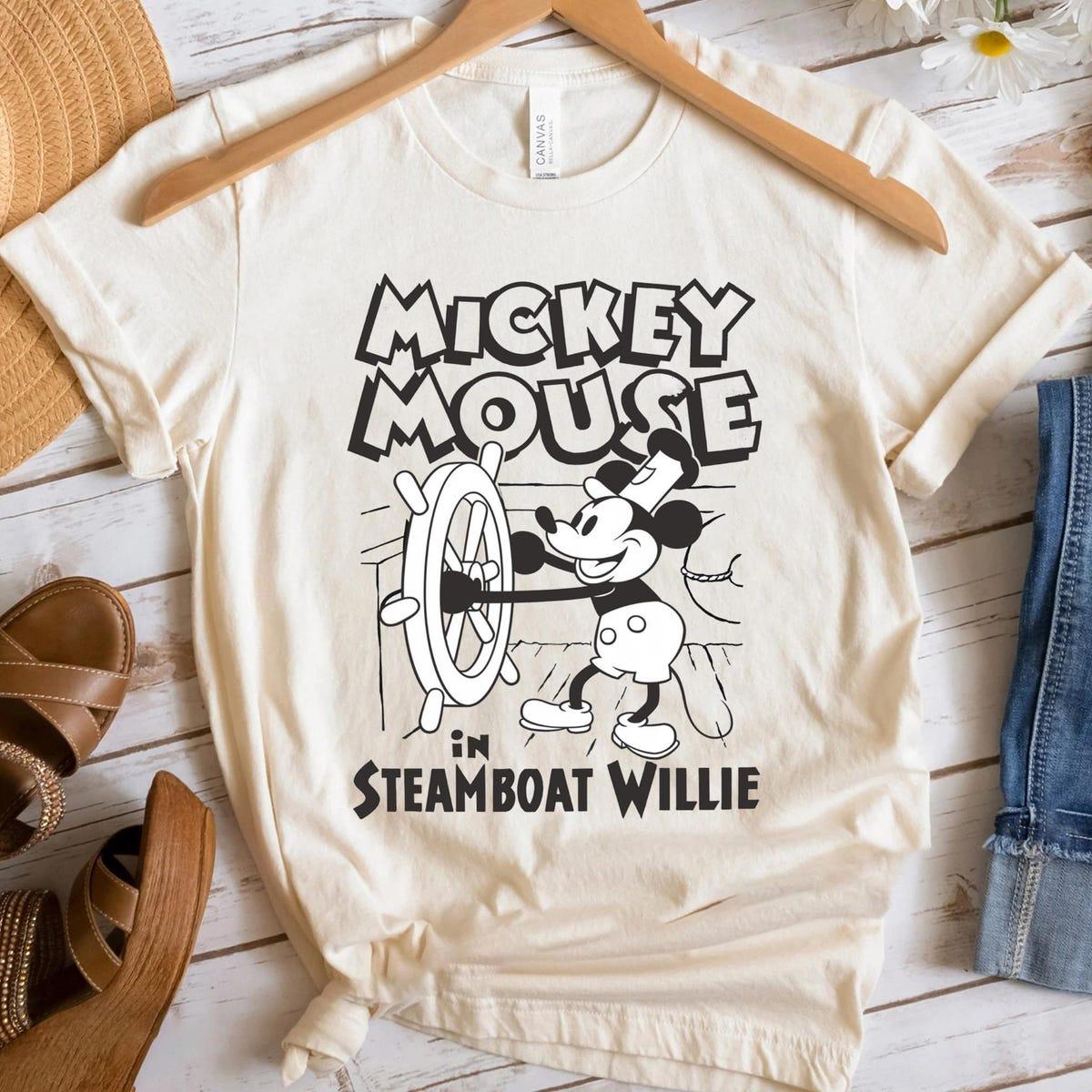 Steamboat Willie Mickey Mouse Steering Boat Shirt 4