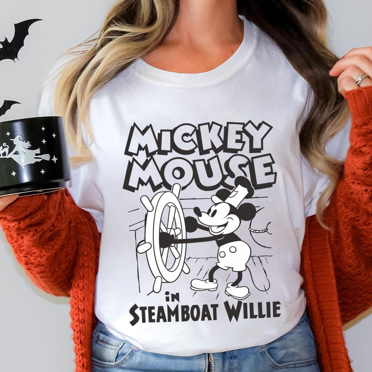 Steamboat Willie Mickey Mouse Steering Boat Shirt 5