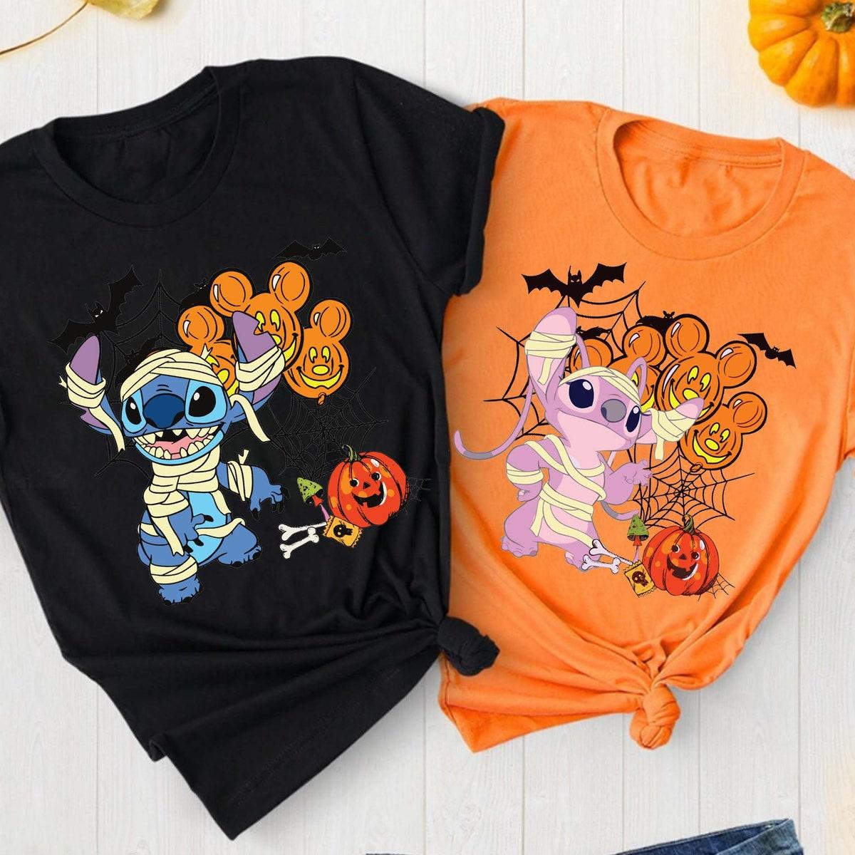 Stitch And Angel Stitch Halloween Shirt 2